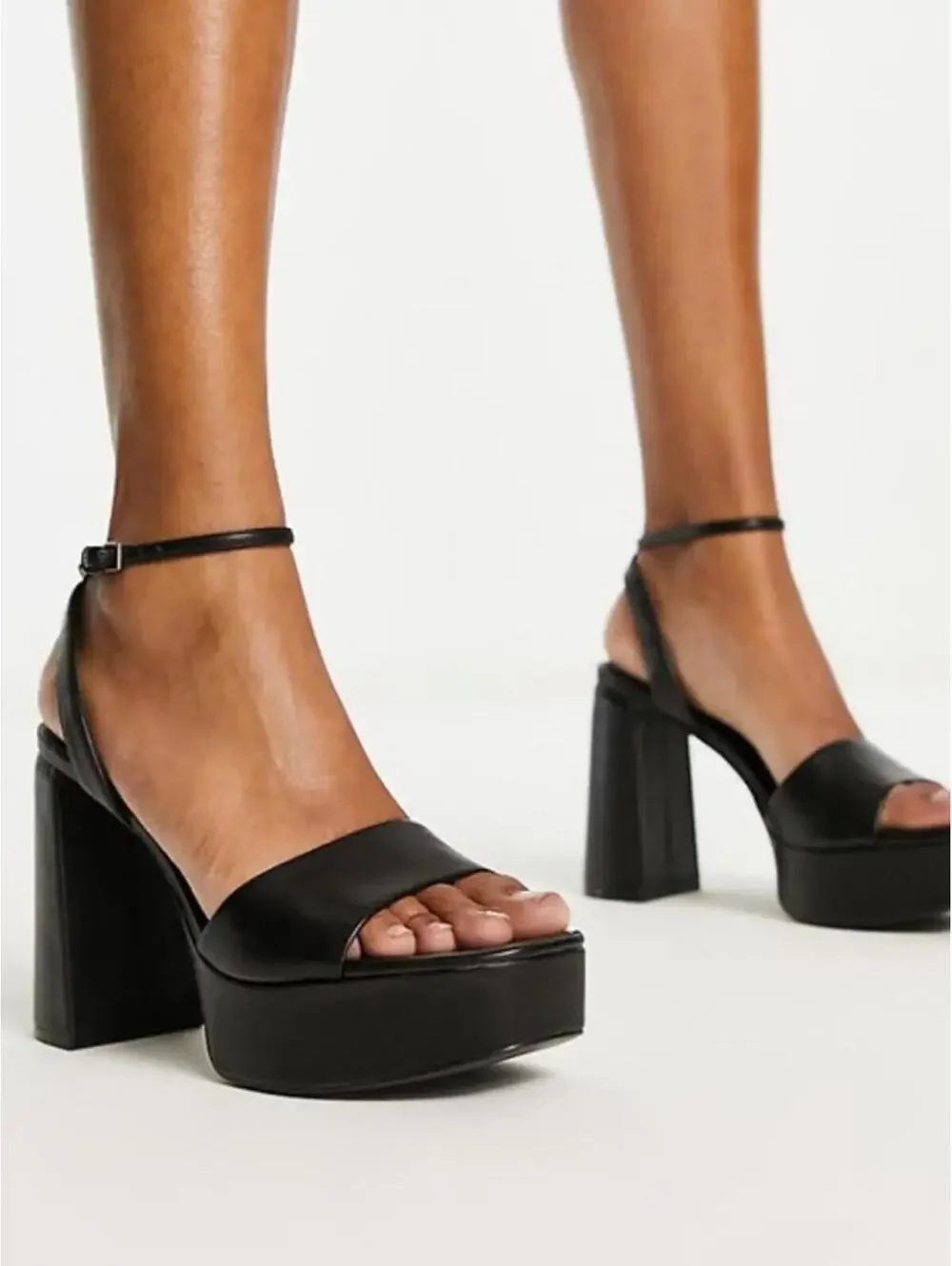 Stradivarius / Platform Heels / Black Ankle Strap
